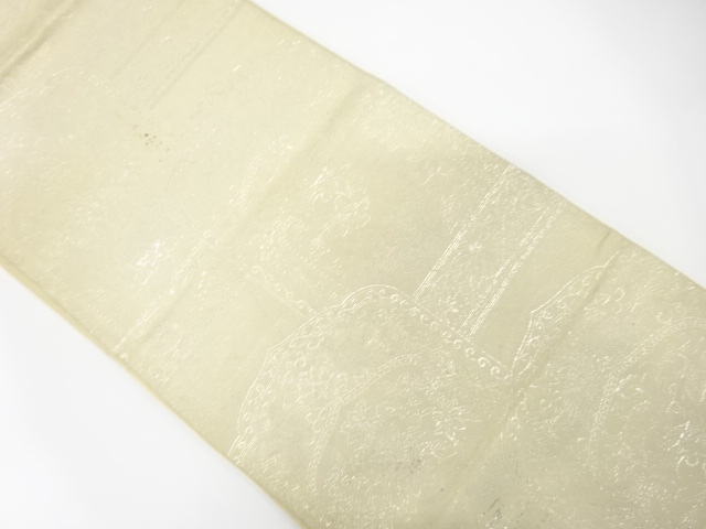 JAPANESE KIMONO / ANTIQUE FUKURO OBI / SILK / WOVEN FLOWER & BIRD